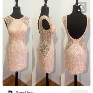 Blush sequin dress